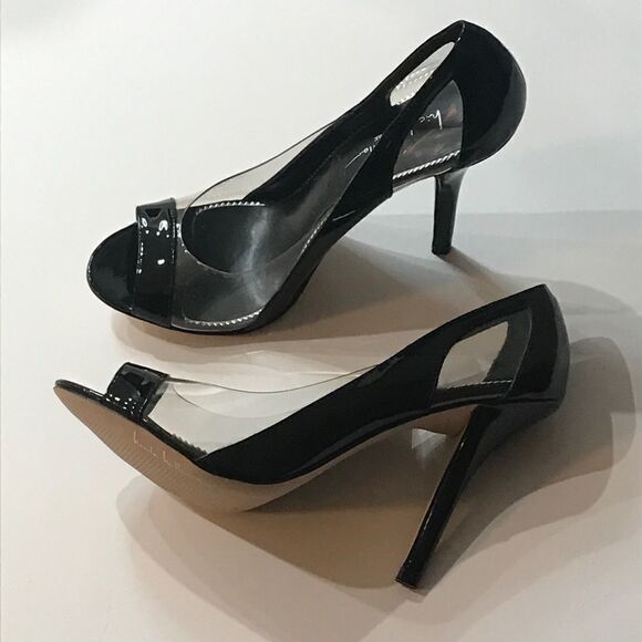 Nicole Miller Black Clear Shoes Size 8 - Picture 7 of 15